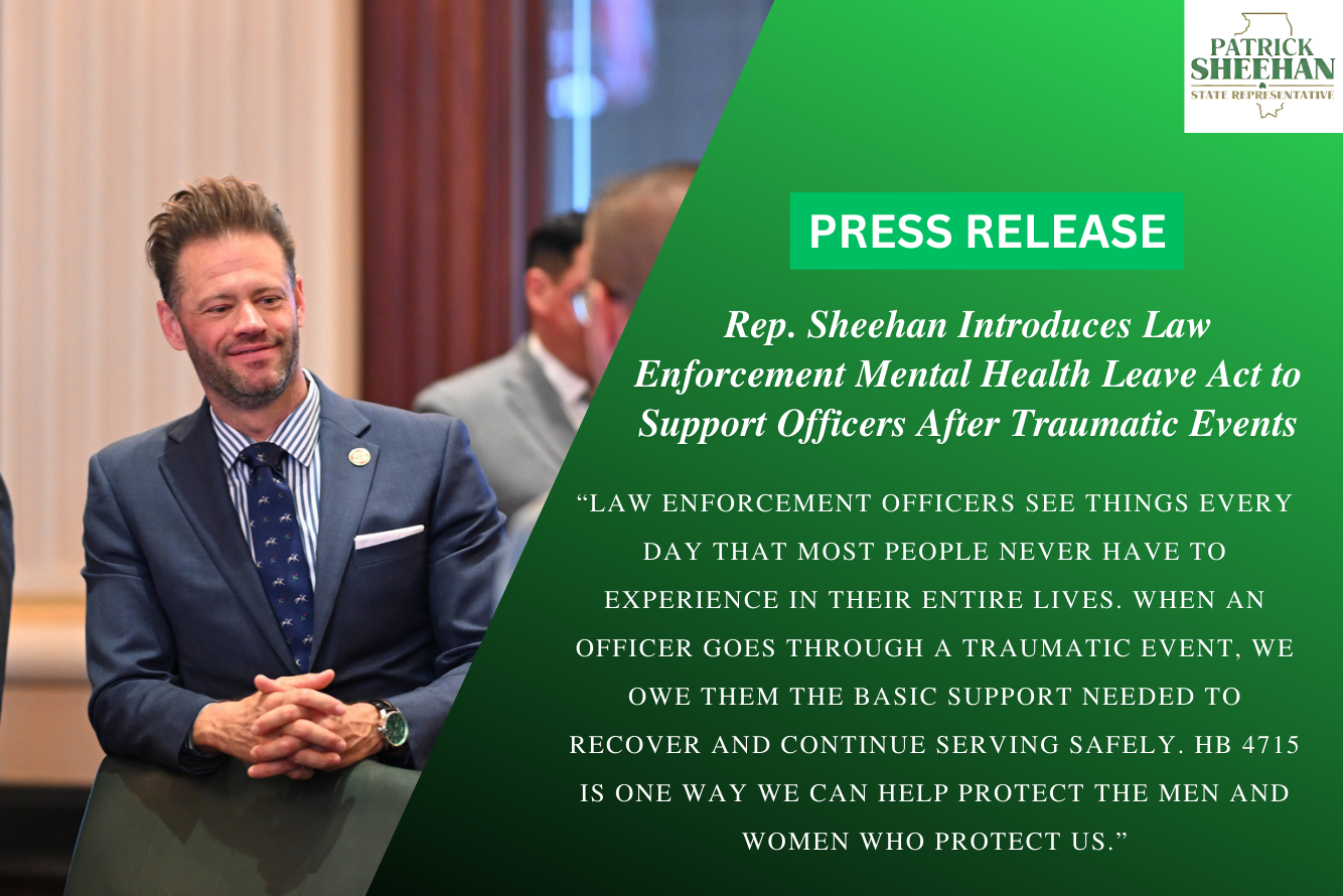 Rep. Sheehan Introduces the Law Enforcement Mental Health Leave Act to Support Officers After Traumatic Events